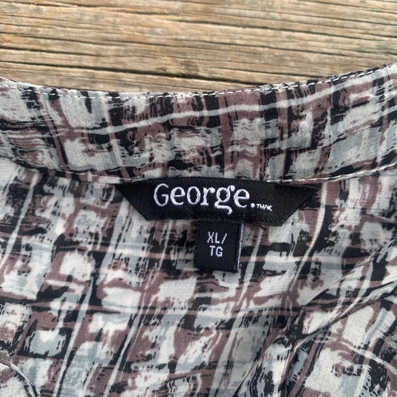 💛 George Black and White Geometric Blouse XL - Picture 4 of 6